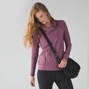 Lululemon Make A Move, Long Sleeve, Heathered Red Grape Soft Pullover,  size 6